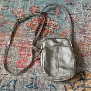 American Leather Co.  Silver Crossbody Bag